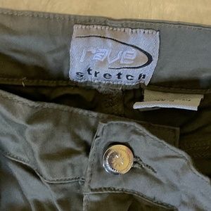 RAVE Stretch Scrunch Navy Green Pant Size 8